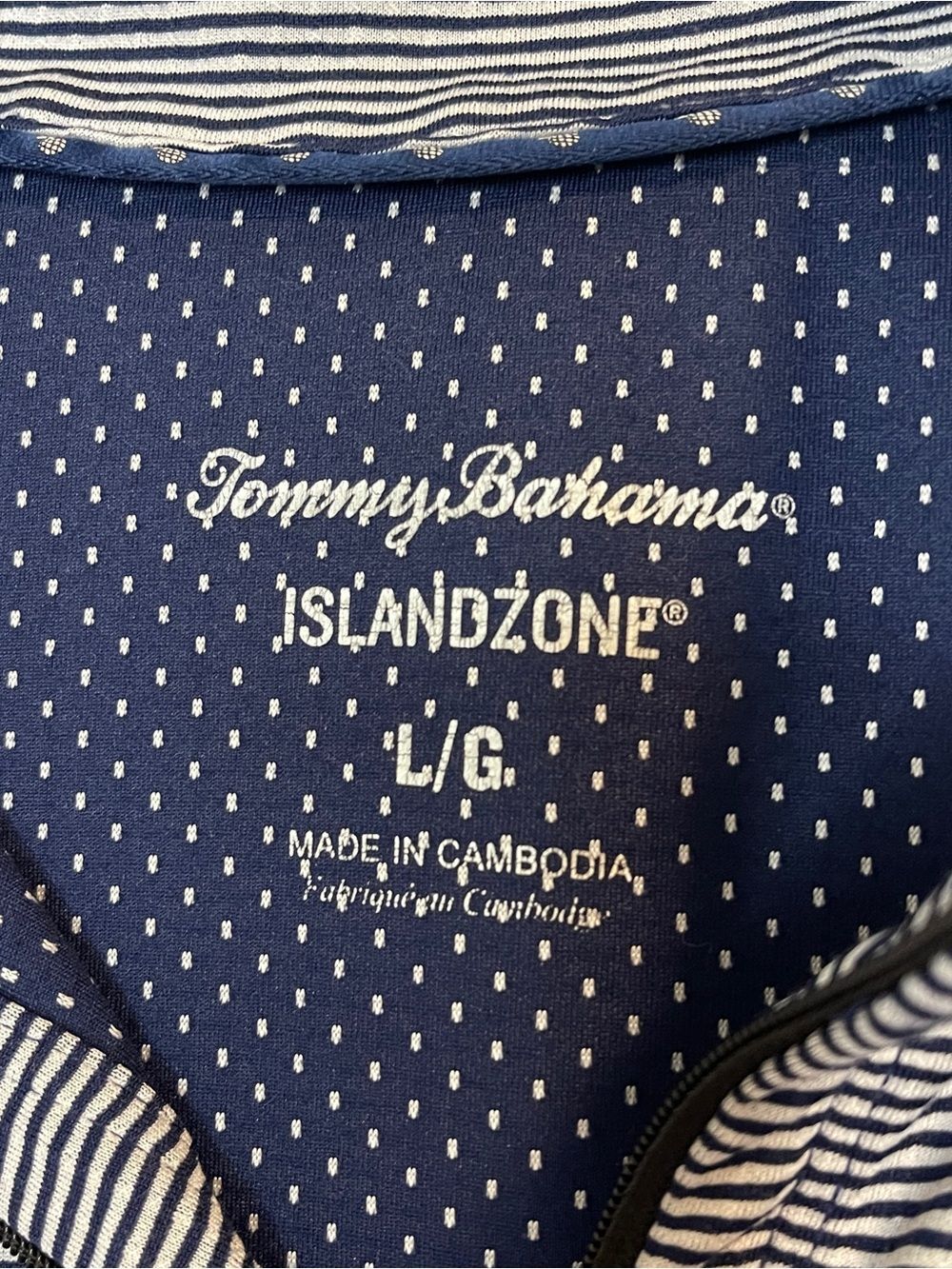 Tommy Bahama Islandzone Navy and White Mini Polo Dress with Zip - Picture 6 of 8